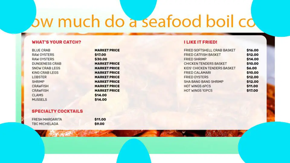 how much do a seafood boil cost 